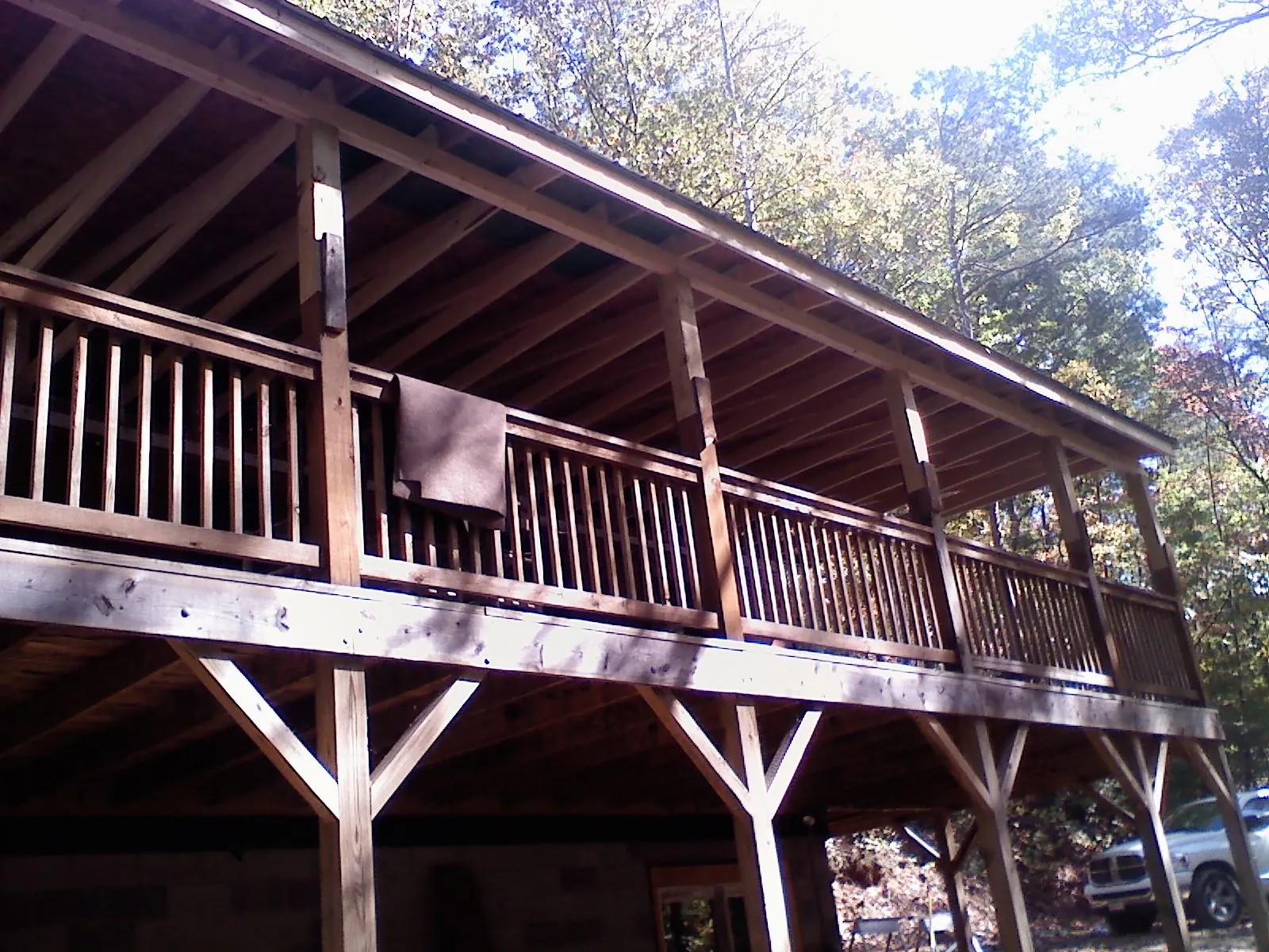 Timber framing under a new elevated porch and deck — Roof Leak Repair in Saint Joseph by Roofing Brothers